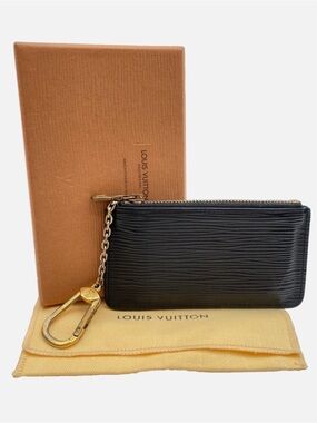 Authentic Louis Vuitton Epi Leather Noir Coin Purse / Key Pouch w Box